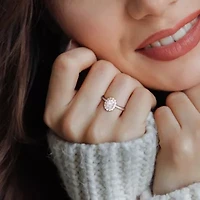 Lab Created Moissanite Engagement Ring Sterling Silver