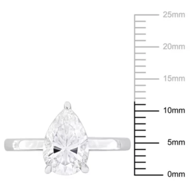 Lab Created Moissanite Solitaire Ring Sterling Silver