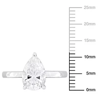 Lab Created Moissanite Solitaire Ring Sterling Silver