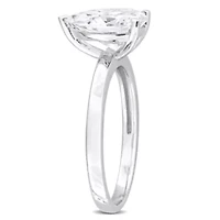 Lab Created Moissanite Solitaire Ring Sterling Silver