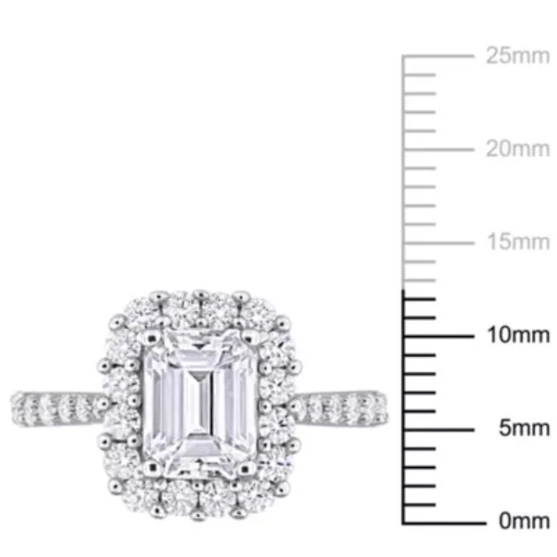 Lab Created Moissanite Engagement Ring Sterling Silver