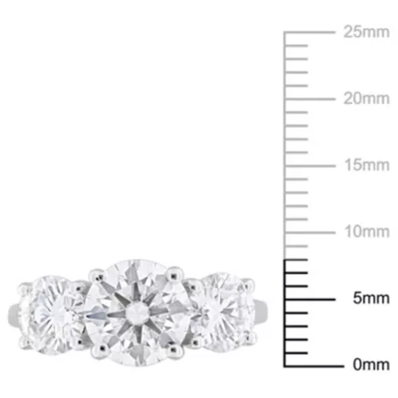 Lab Created Moissanite Engagement Ring Sterling Silver