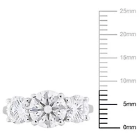 Lab Created Moissanite Engagement Ring Sterling Silver