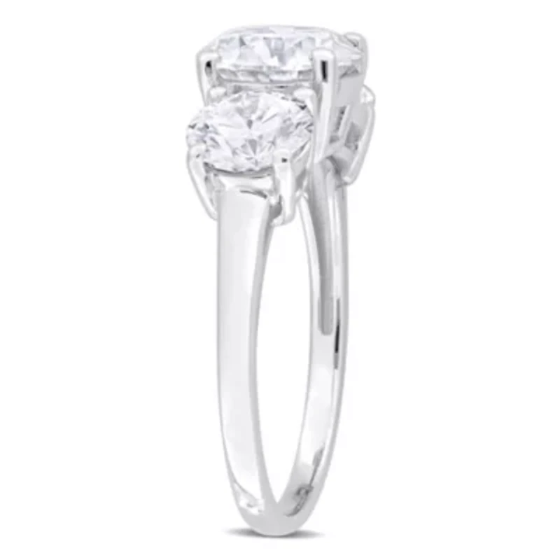 Lab Created Moissanite Engagement Ring Sterling Silver