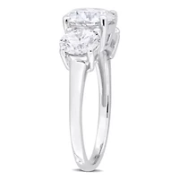 Lab Created Moissanite Engagement Ring Sterling Silver