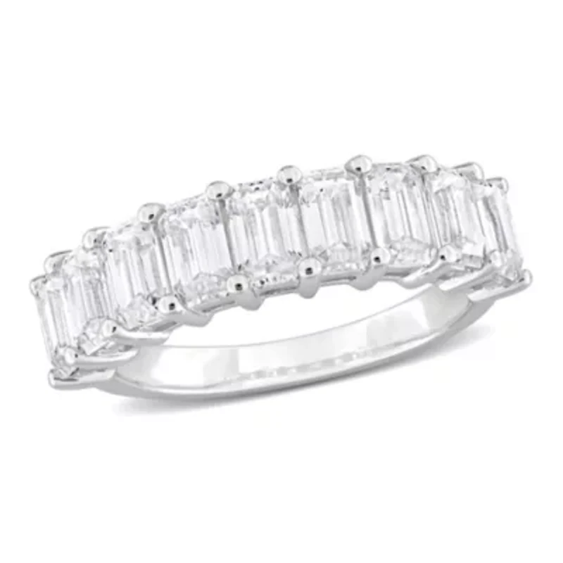 Lab Created Moissanite Anniversary Ring Sterling Silver