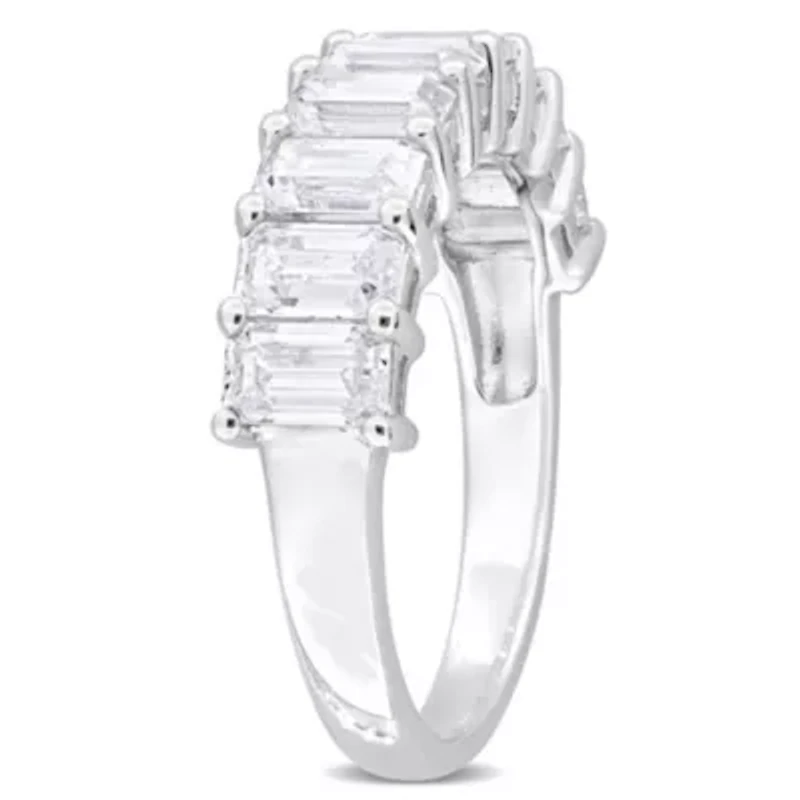 Lab Created Moissanite Anniversary Ring Sterling Silver