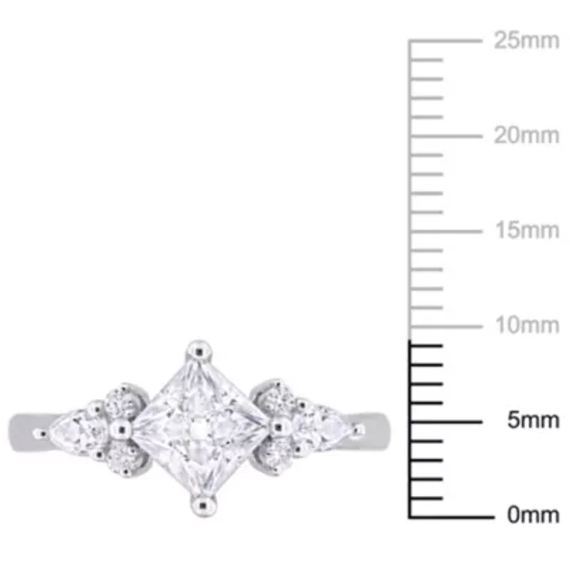 Lab Created Moissanite Engagement Ring Sterling Silver