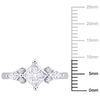 Lab Created Moissanite Engagement Ring Sterling Silver