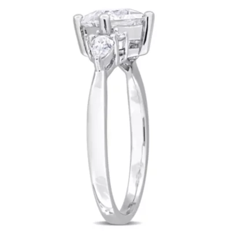 Lab Created Moissanite Engagement Ring Sterling Silver