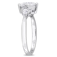 Lab Created Moissanite Engagement Ring Sterling Silver