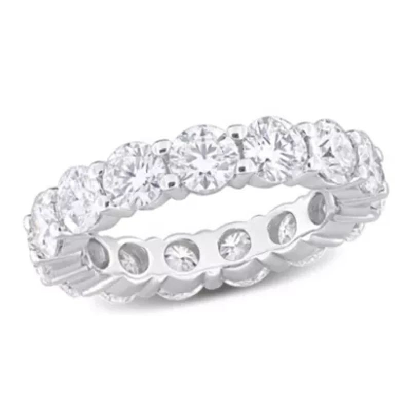 Lab Created Moissanite Eternity Ring Sterling Silver