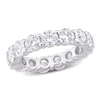 Lab Created Moissanite Eternity Ring Sterling Silver