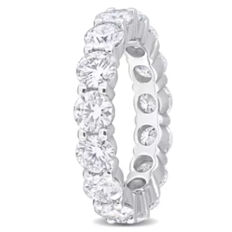 Lab Created Moissanite Eternity Ring Sterling Silver