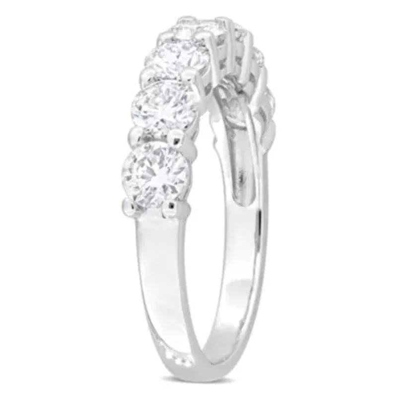Lab Created Moissanite Anniversary Ring Sterling Silver