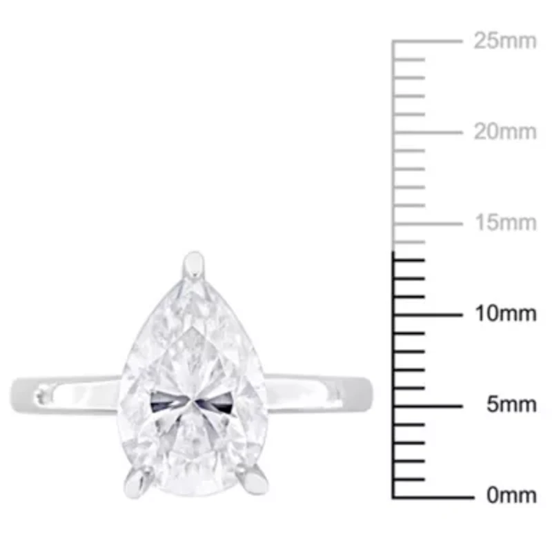 Lab Created Moissanite Solitaire Ring Sterling Silver