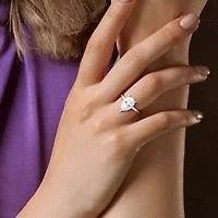 Lab Created Moissanite Solitaire Ring Sterling Silver