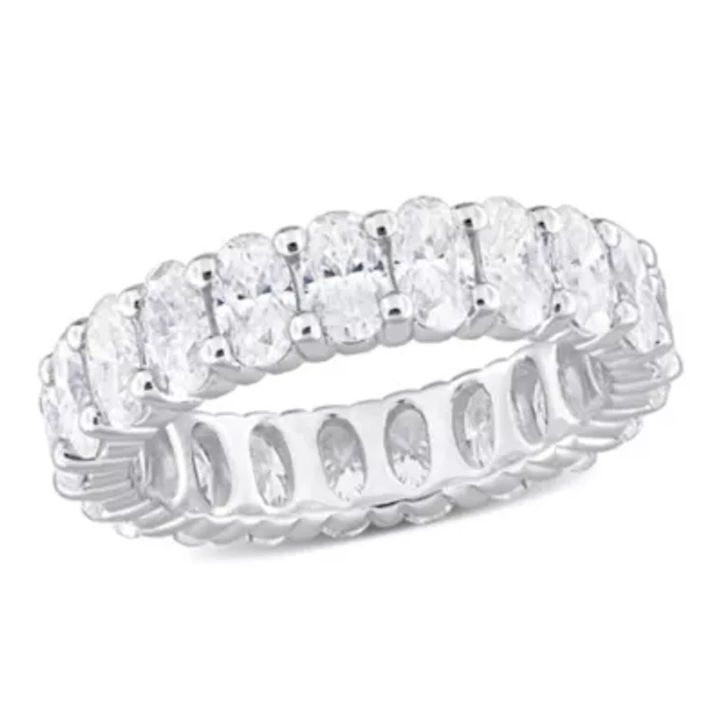 Lab Created Moissanite Eternity Ring Sterling Silver