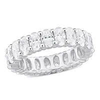 Lab Created Moissanite Eternity Ring Sterling Silver