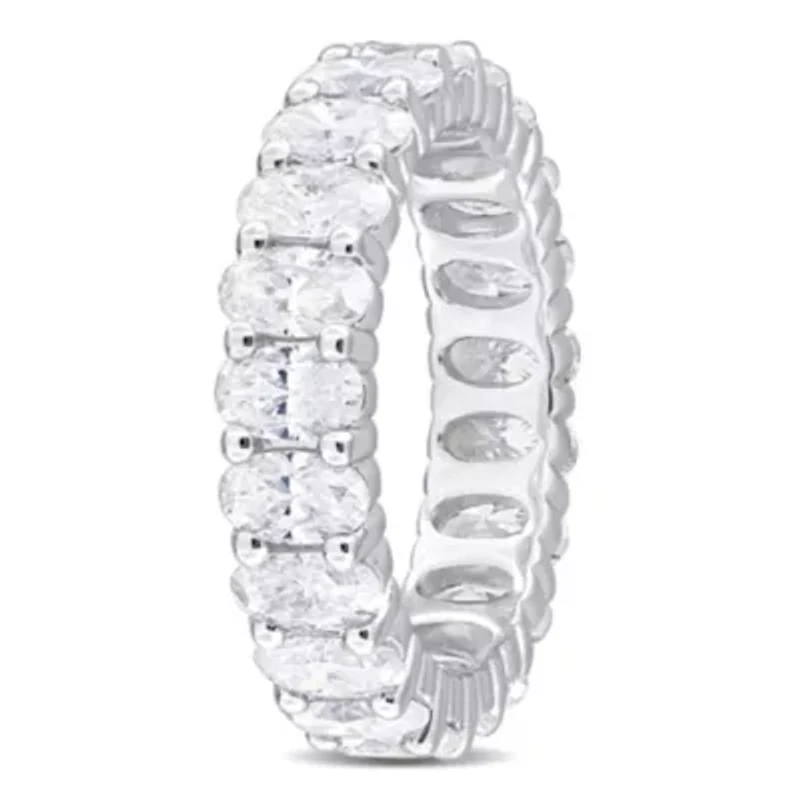 Lab Created Moissanite Eternity Ring Sterling Silver