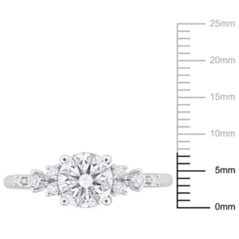 Lab Created Moissanite Engagement Ring Sterling Silver
