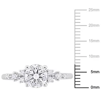 Lab Created Moissanite Engagement Ring Sterling Silver