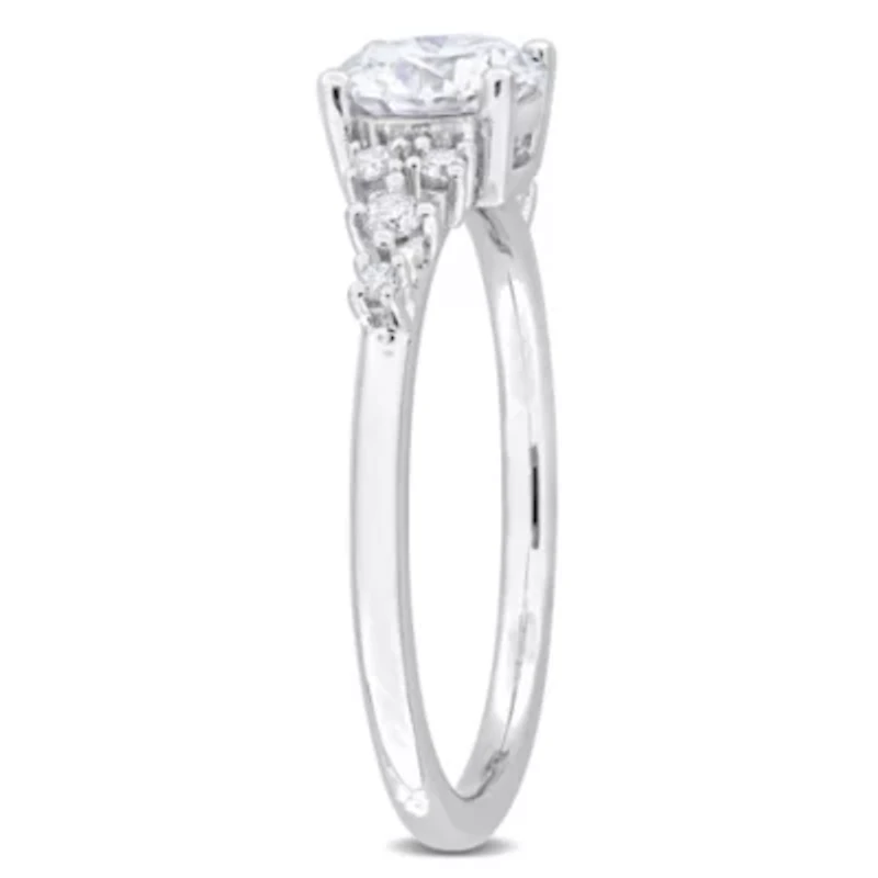 Lab Created Moissanite Engagement Ring Sterling Silver
