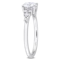 Lab Created Moissanite Engagement Ring Sterling Silver