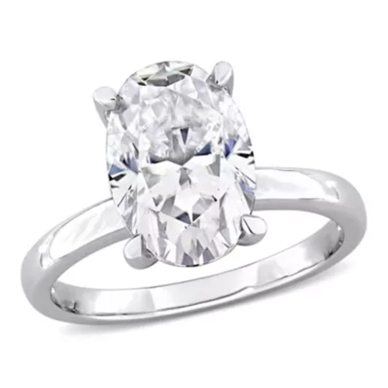 Lab Created Moissanite Engagement Ring Sterling Silver