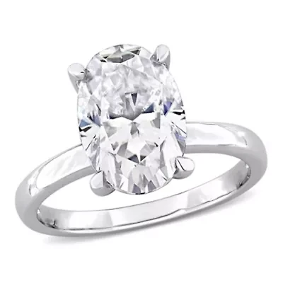 Lab Created Moissanite Engagement Ring Sterling Silver