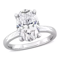 Lab Created Moissanite Engagement Ring Sterling Silver