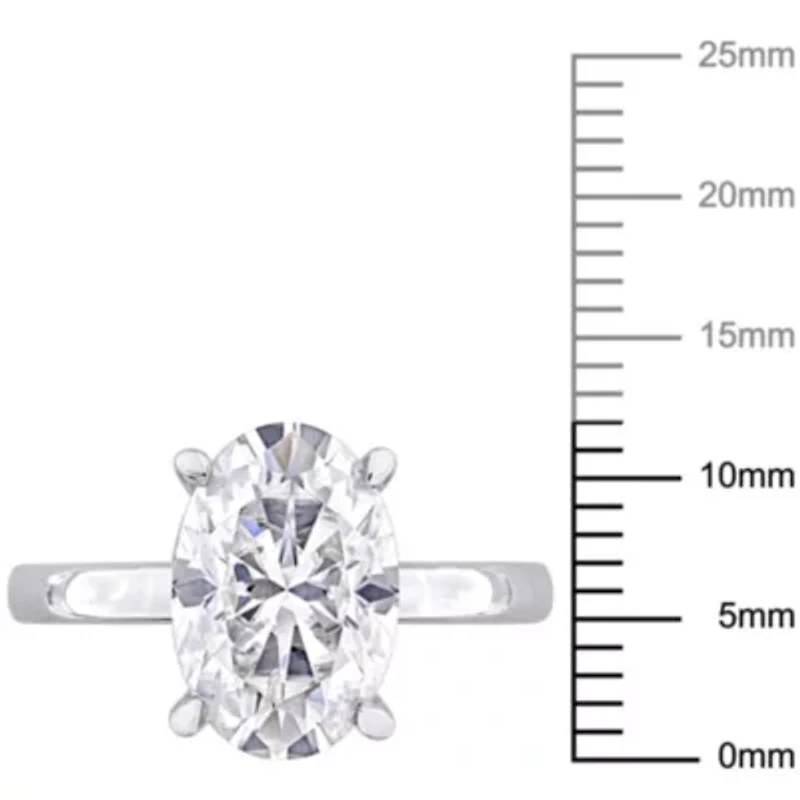 Lab Created Moissanite Engagement Ring Sterling Silver