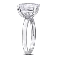 Lab Created Moissanite Engagement Ring Sterling Silver