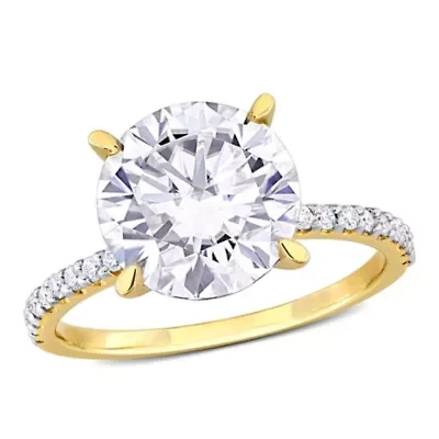 Lab Created Moissanite Engagement Ring 10K Yellow Gold