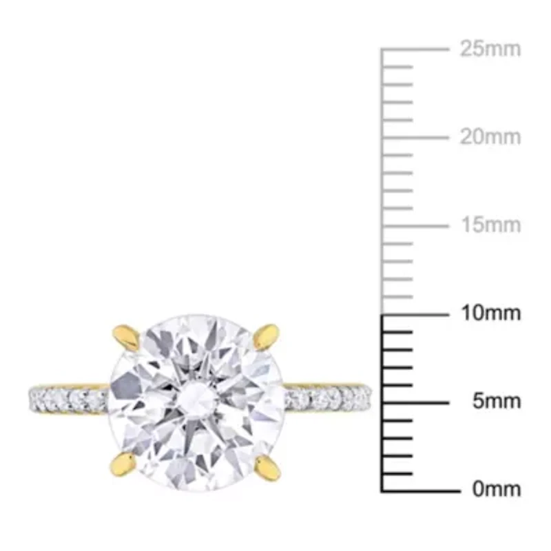 Lab Created Moissanite Engagement Ring 10K Yellow Gold