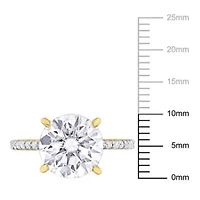 Lab Created Moissanite Engagement Ring 10K Yellow Gold