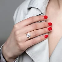 Lab Created Moissanite Engagement Ring 10K Yellow Gold