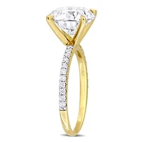 Lab Created Moissanite Engagement Ring 10K Yellow Gold