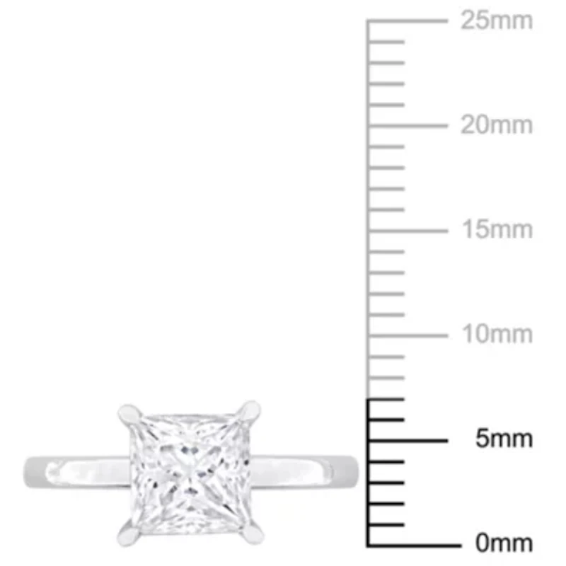 Lab Created Moissanite Solitaire Ring Sterling Silver