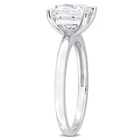 Lab Created Moissanite Solitaire Ring Sterling Silver