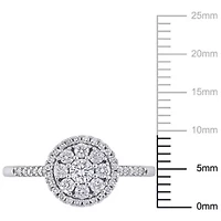 1/2 ct. t.w. Diamond Composite Round Halo Engagement Ring 10K White Gold