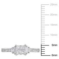 1/2 ct. t.w. Diamond Quad Engagement Ring 14K White Gold