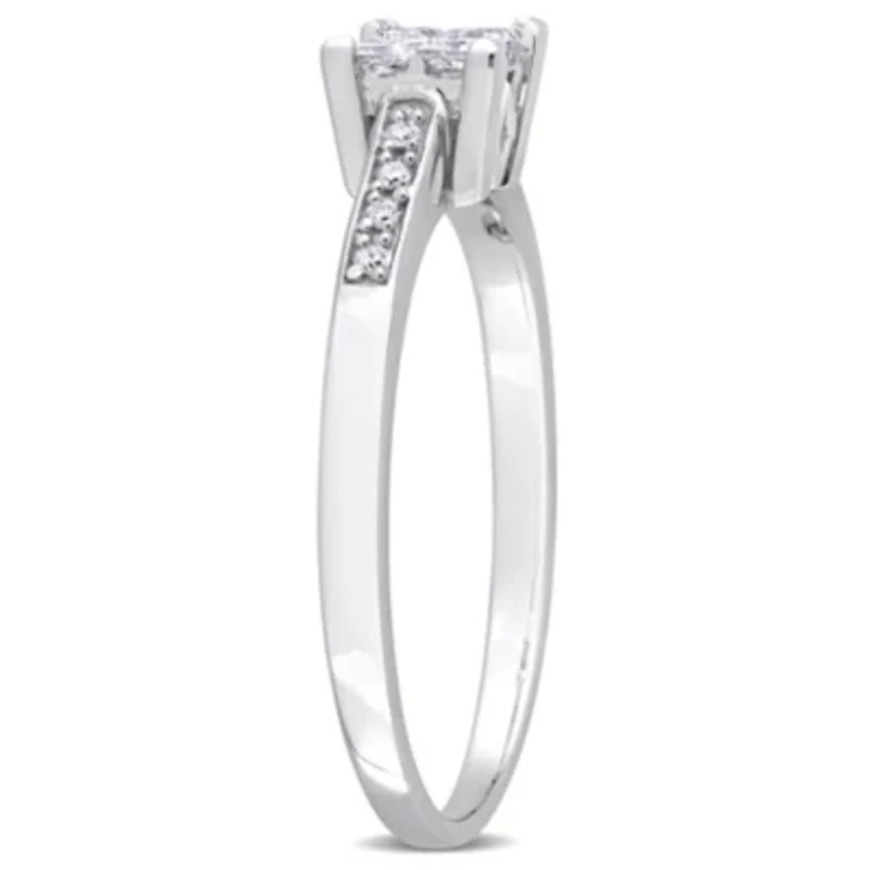 1/4 ct. t.w. Diamond Quad Engagement Ring 14K White Gold
