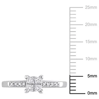 1/4 ct. t.w. Diamond Quad Engagement Ring 14K White Gold