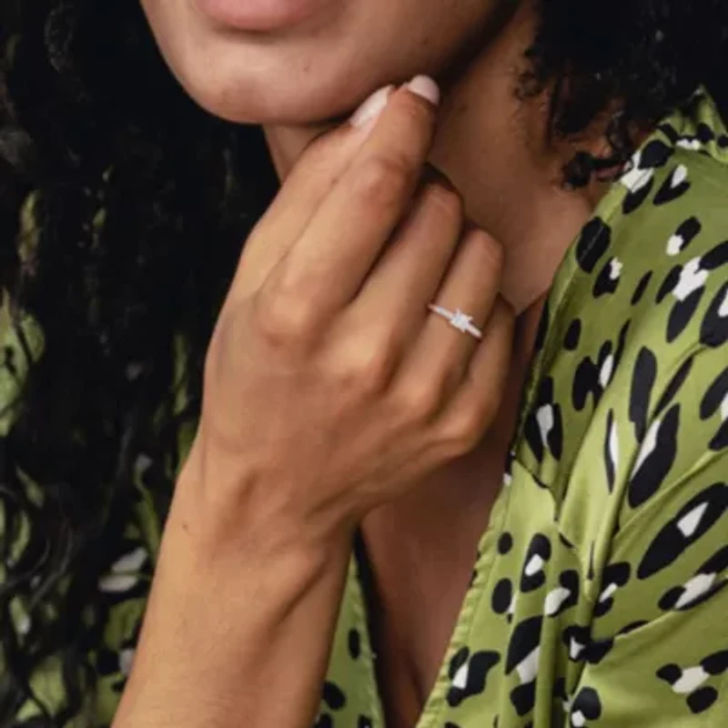 1/4 ct. t.w. Diamond Quad Engagement Ring 14K White Gold