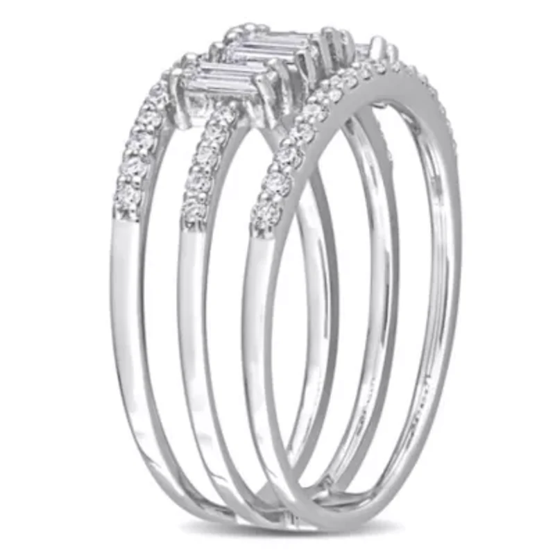 5/8 ct. t.w. Diamond 3-Row Wedding Band 14K White Gold