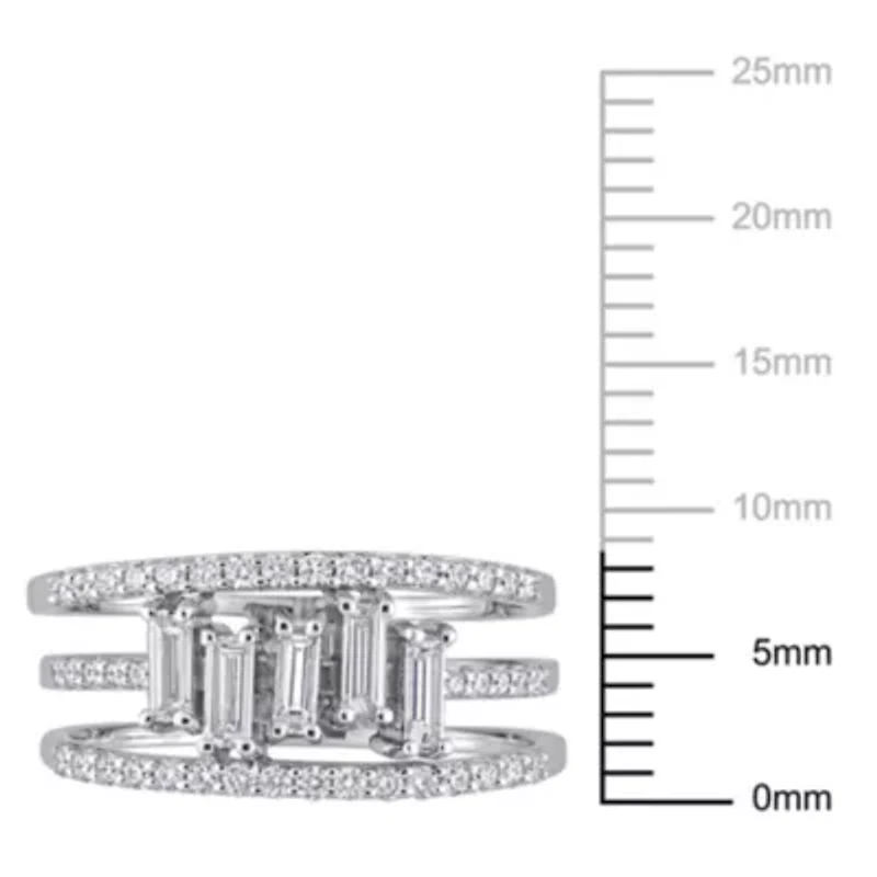 5/8 ct. t.w. Diamond 3-Row Wedding Band 14K White Gold