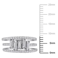5/8 ct. t.w. Diamond 3-Row Wedding Band 14K White Gold