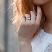 5/8 ct. t.w. Diamond 3-Row Wedding Band 14K White Gold