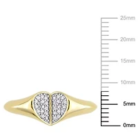 1/7 ct. t.w. Diamond Heart Cluster Ring 10K Yellow Gold